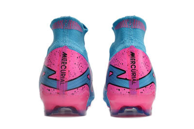 Nike Air Zoom Mercurial Superfly 9 Elite FG Firm Ground Soccer Cleats - Blue/Pink/Black