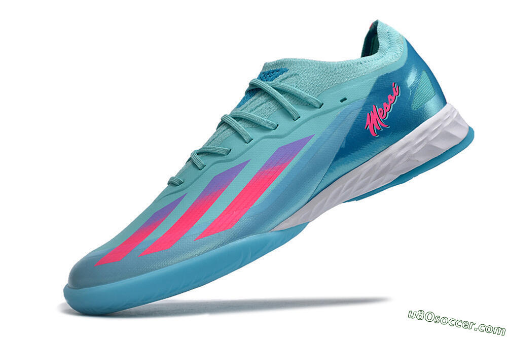 Adidas X Crazyfast.1 IC Indoor & Futsal Soccer Shoes - Jade/Pink/Purple 5