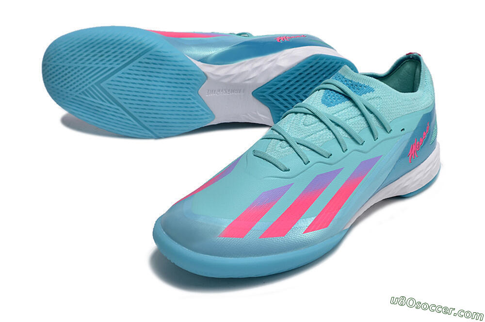 Adidas X Crazyfast.1 IC Indoor & Futsal Soccer Shoes - Jade/Pink/Purple 3