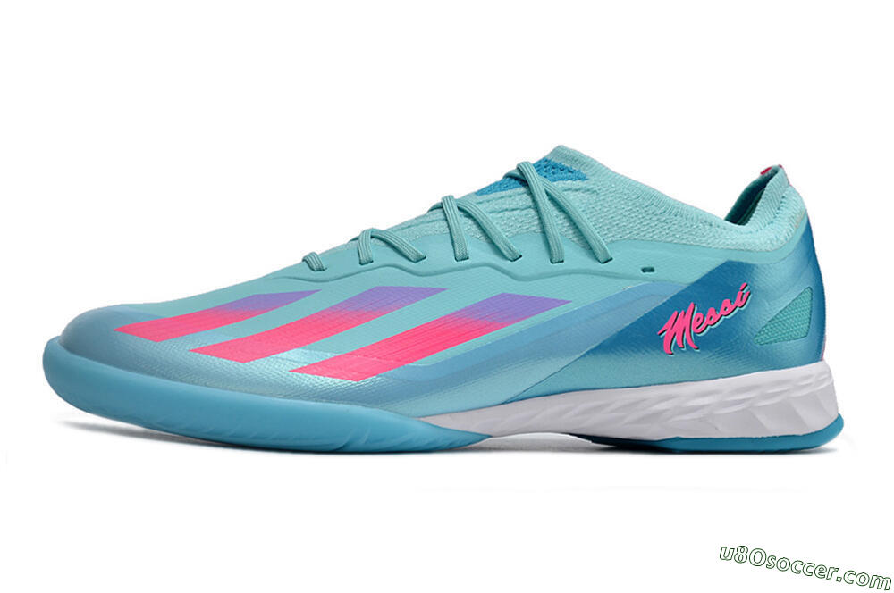 Adidas X Crazyfast.1 IC Indoor & Futsal Soccer Shoes - Jade/Pink/Purple 2