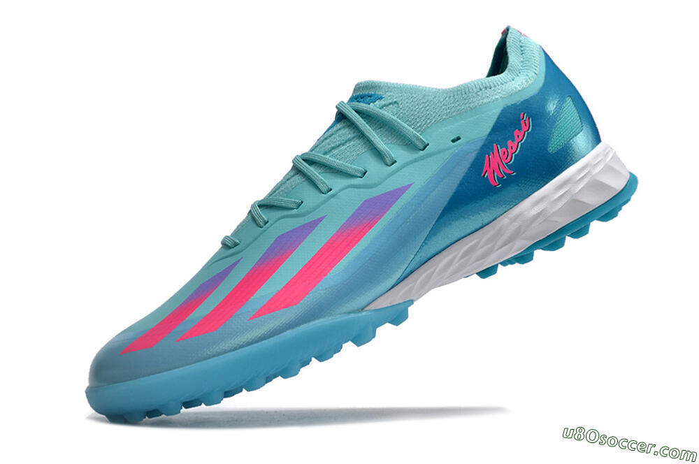 Adidas X Crazyfast.1 TF Artificial Turf Soccer Shoes - Jade/Pink/Purple 6