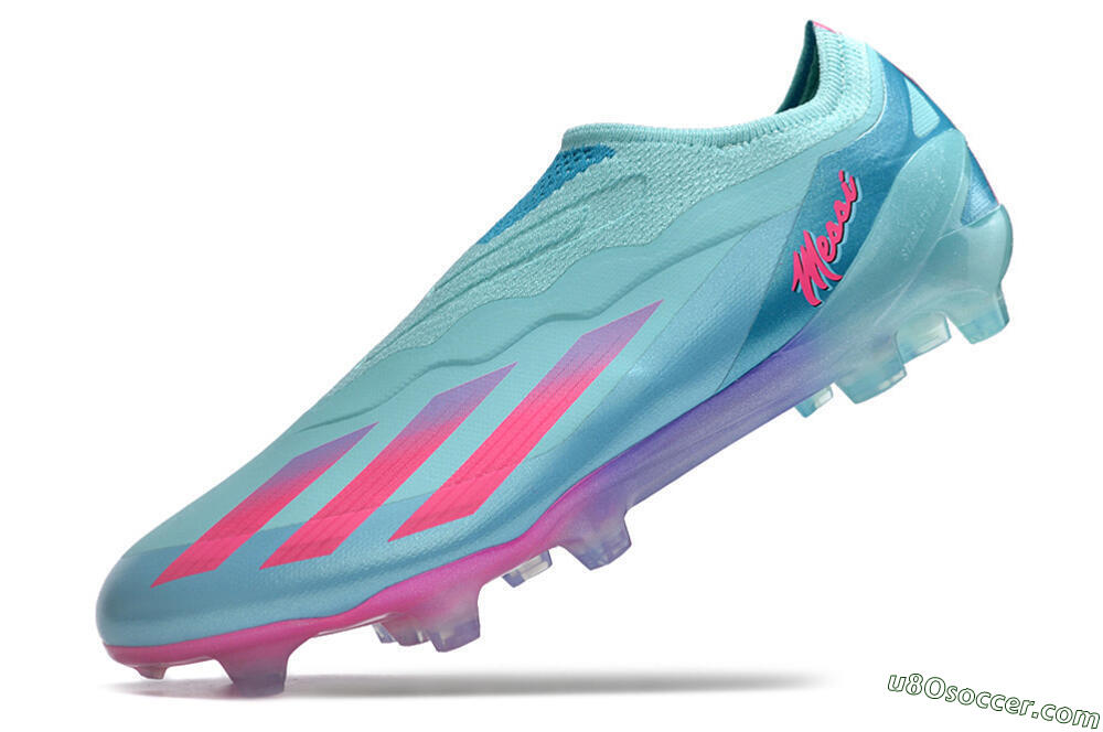 Adidas X Crazyfast+ FG Firm Ground Soccer Cleats - Flash Aqua/Lucid Pink/Lucid Cyan 5
