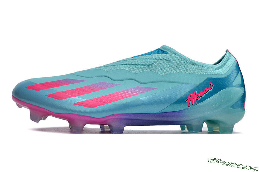 Adidas X Crazyfast+ FG Firm Ground Soccer Cleats - Flash Aqua/Lucid Pink/Lucid Cyan 2