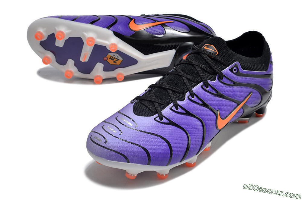 Nike Air Zoom Mercurial Vapor 15 Elite AG Artificial Grass Soccer Cleats - Purple/Black/Orange 3