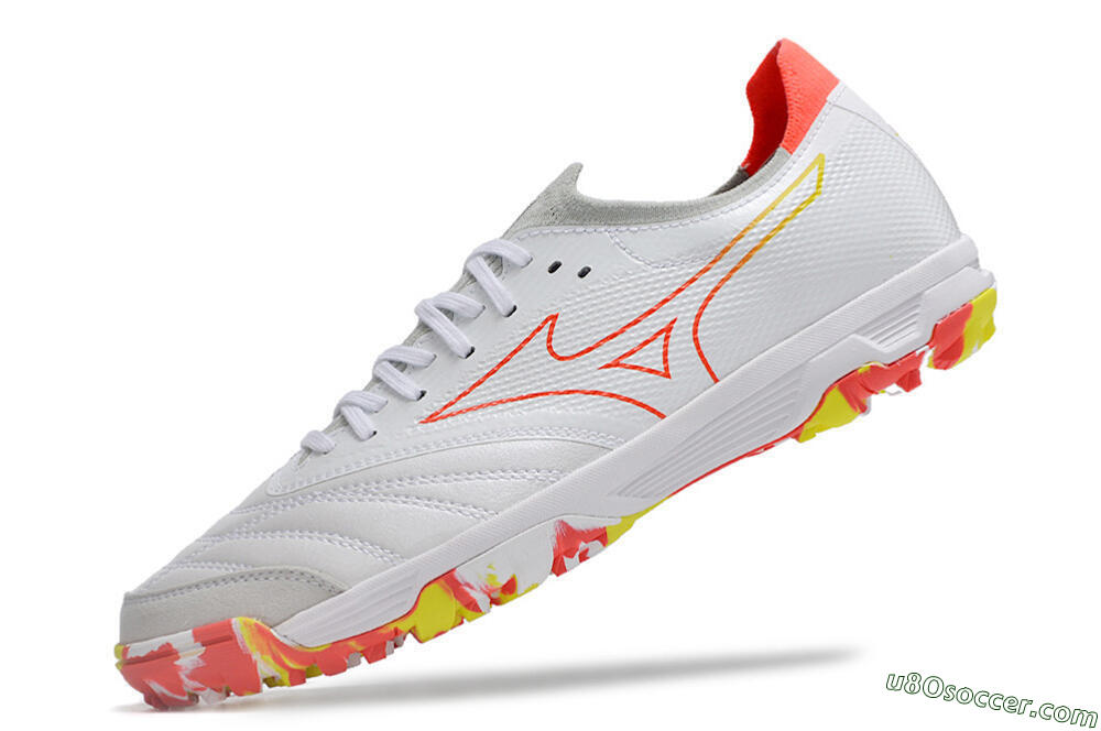 Mizuno Morelia Neo TF Artificial Turf Soccer Shoes - White/Red/Yellow 4