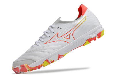 Mizuno Morelia Neo TF Artificial Turf Soccer Shoes - White/Red/Yellow