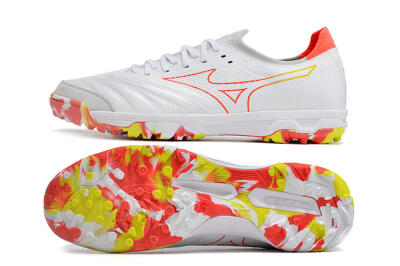Mizuno Morelia Neo TF Artificial Turf Soccer Shoes - White/Red/Yellow