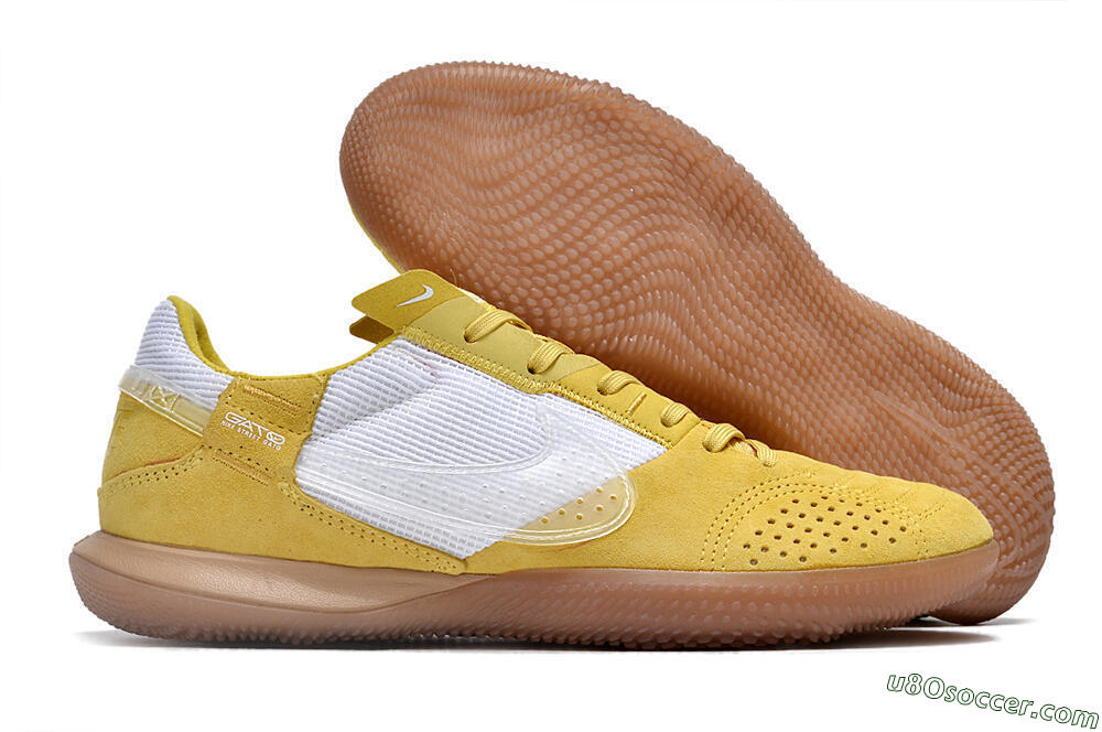 Nike Street Gato IC Indoor & Futsal Soccer Shoes - White/Yellow/Brown 1