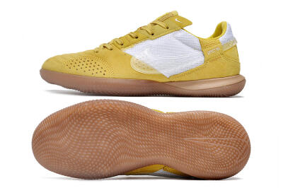 Nike Street Gato IC Indoor & Futsal Soccer Shoes - White/Yellow/Brown