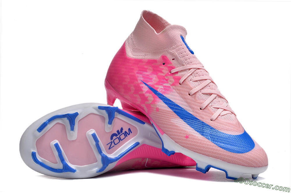 Nike Air Zoom Mercurial Superfly 9 Elite FG Firm Ground Soccer Cleats - Pink/Blue/White 3