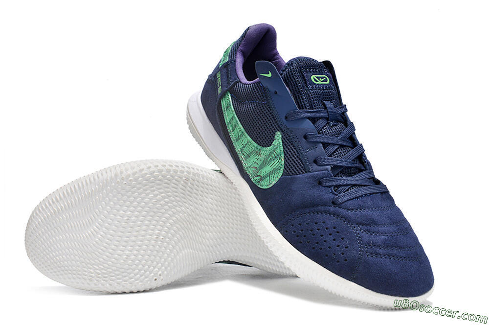 Nike Street Gato IC Indoor & Futsal Soccer Shoes - Blue/Green/White 3