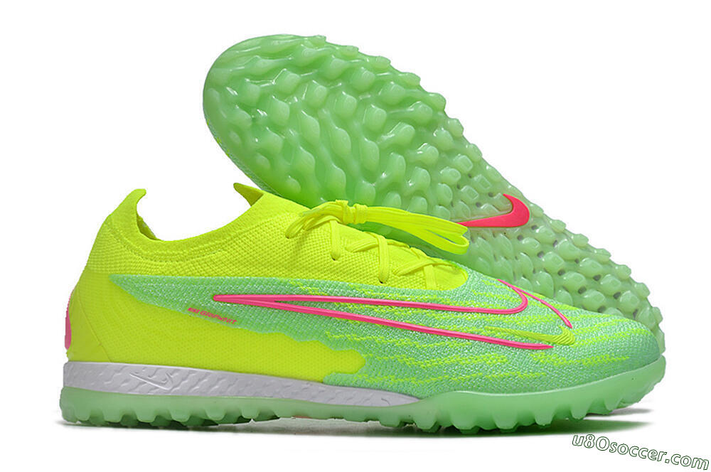 Nike Phantom GX Elite TF Artificial Turf Soccer Shoes - Yellow/Green/Pink 1