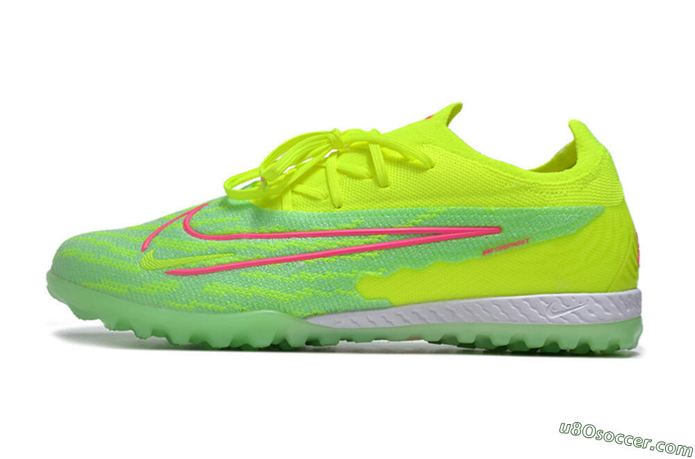 Nike Phantom GX Elite TF Artificial Turf Soccer Shoes - Yellow/Green/Pink 2