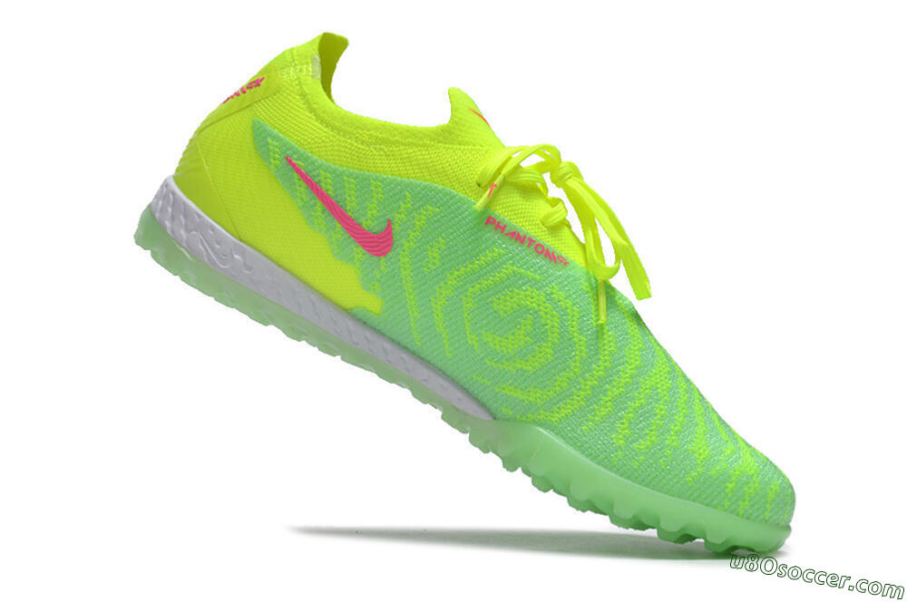 Nike Phantom GX Elite TF Artificial Turf Soccer Shoes - Yellow/Green/Pink 4