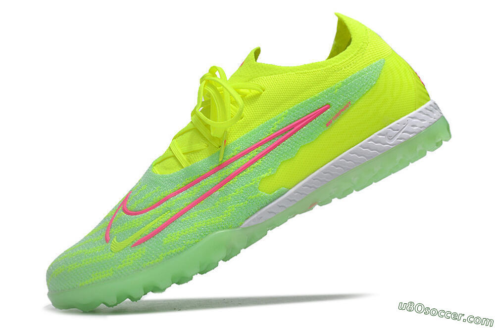 Nike Phantom GX Elite TF Artificial Turf Soccer Shoes - Yellow/Green/Pink 5