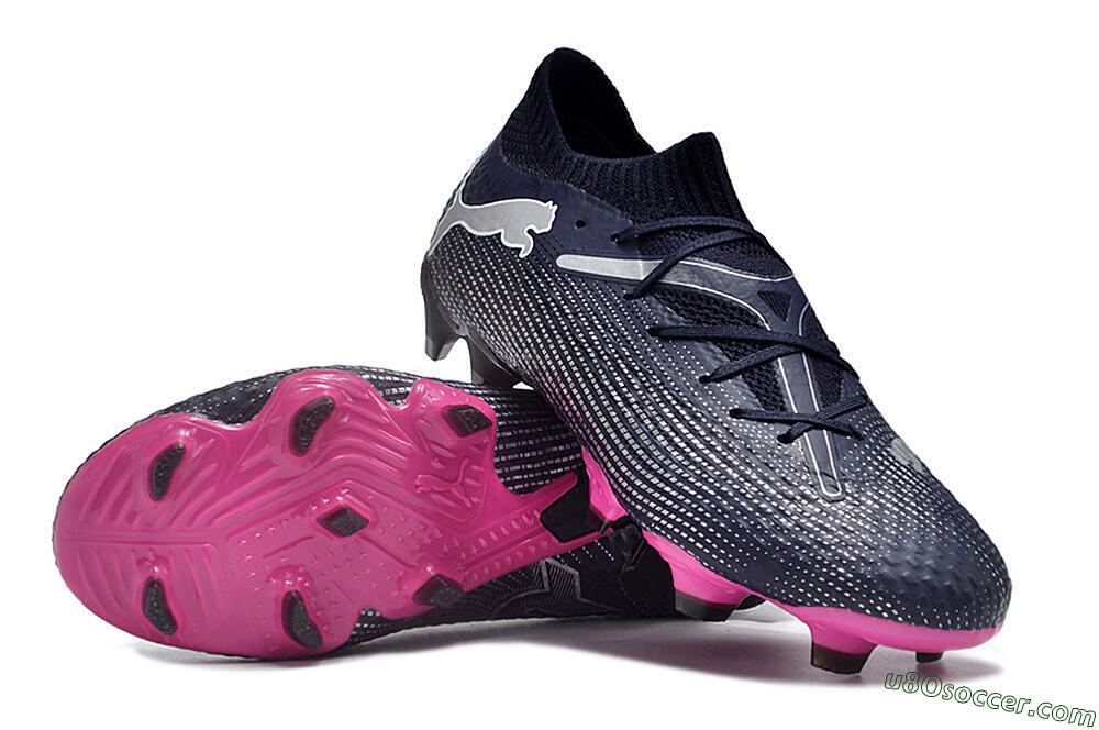 Puma Future Ultimate 2024 FG Firm Ground Soccer Cleats - Blue/Silver/Pink 3