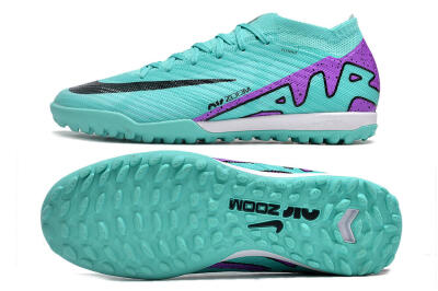 Nike Air Zoom Mercurial Vapor 15 Elite TF Artificial Turf Soccer Shoes - Turquoise/Black/White/Purple