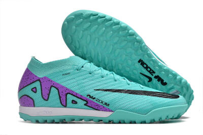 Nike Air Zoom Mercurial Vapor 15 Elite TF Artificial Turf Soccer Shoes - Turquoise/Black/White/Purple