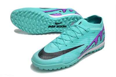 Nike Air Zoom Mercurial Vapor 15 Elite TF Artificial Turf Soccer Shoes - Turquoise/Black/White/Purple