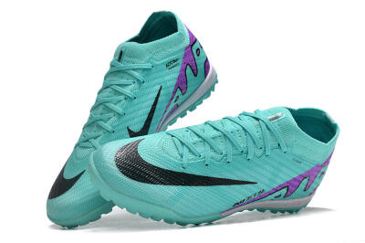 Nike Air Zoom Mercurial Vapor 15 Elite TF Artificial Turf Soccer Shoes - Turquoise/Black/White/Purple
