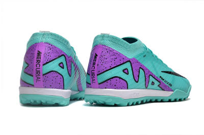Nike Air Zoom Mercurial Vapor 15 Elite TF Artificial Turf Soccer Shoes - Turquoise/Black/White/Purple