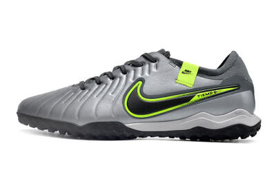Nike Tiempo Legend X Pro TF Artificial Turf Soccer Shoes - Silver/Black/Yellow