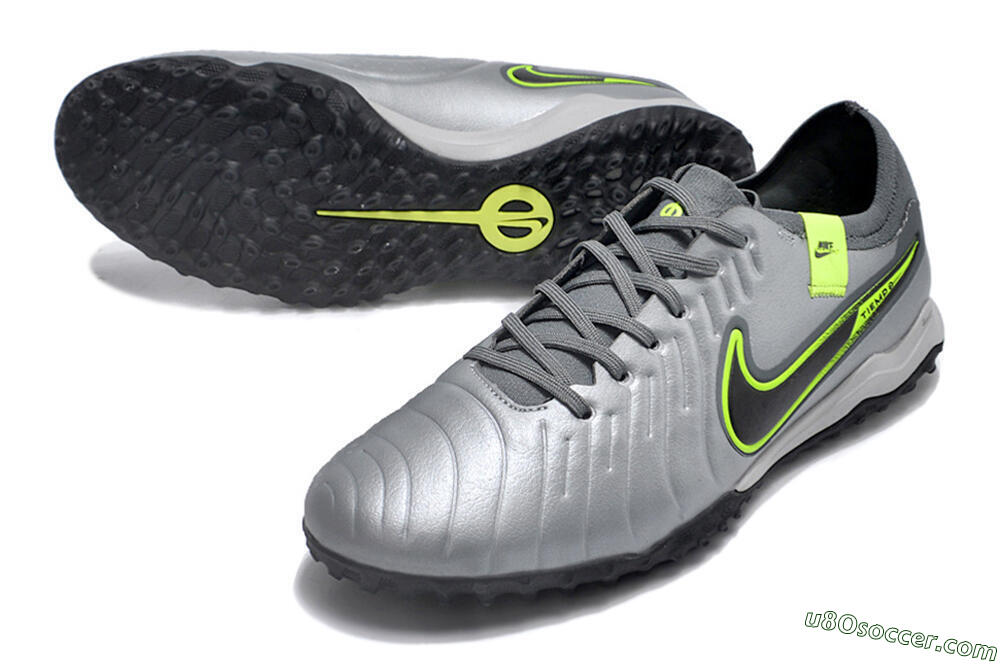 Nike Tiempo Legend X Pro TF Artificial Turf Soccer Shoes - Silver/Black/Yellow 3