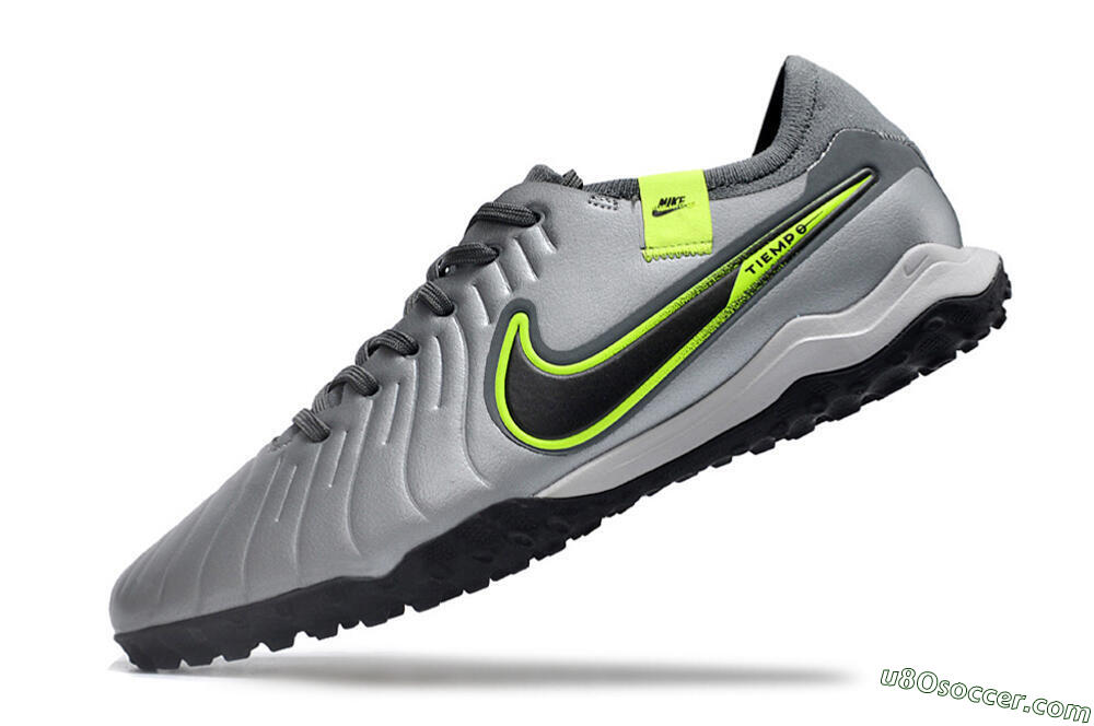 Nike Tiempo Legend X Pro TF Artificial Turf Soccer Shoes - Silver/Black/Yellow 5