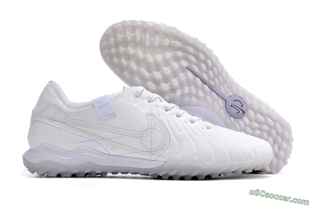Nike Tiempo Legend X Pro TF Artificial Turf Soccer Shoes - White/Purple 1