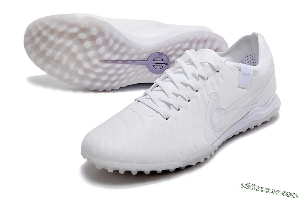 White and Purple TF Artificial Turf Soccer Shoes | Nike Tiempo