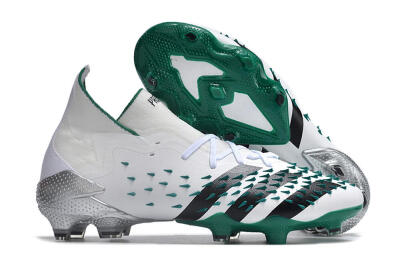 Adidas Predator Freak.1 FG Firm Ground Soccer Cleats - White/Green/Black