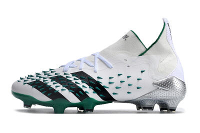 Adidas Predator Freak.1 FG Firm Ground Soccer Cleats - White/Green/Black