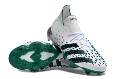 Adidas Predator Freak.1 FG Firm Ground Soccer Cleats - White/Green/Black