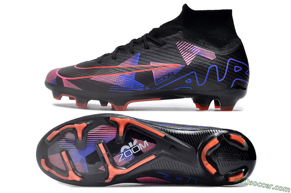 Nike Air Zoom Mercurial Superfly 9 Elite FG Firm Ground Soccer Cleats - Black/Purple/Pink 0