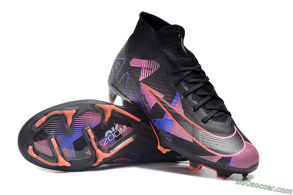 Nike Air Zoom Mercurial Superfly 9 Elite FG Firm Ground Soccer Cleats - Black/Purple/Pink 3