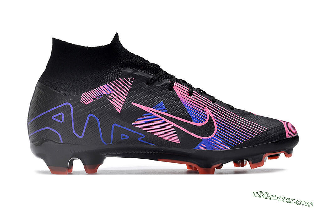 Nike Air Zoom Mercurial Superfly 9 Elite FG Firm Ground Soccer Cleats - Black/Purple/Pink 7
