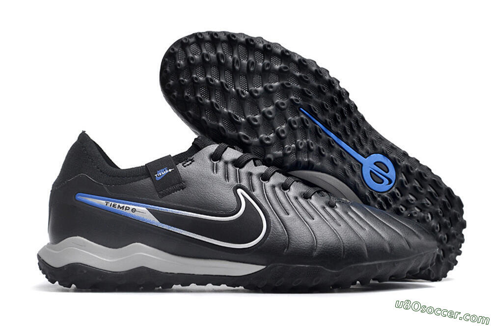 NikeTiempo Legend 10 TF Artificial Turf Soccer Shoes - Black/Blue/White 1