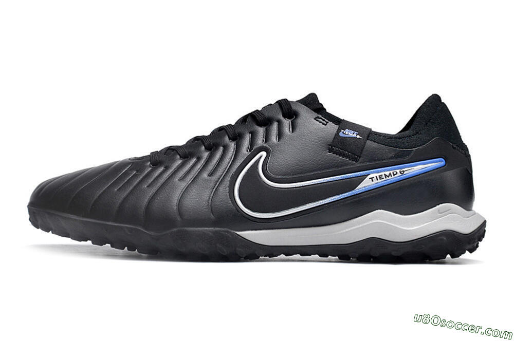 NikeTiempo Legend 10 TF Artificial Turf Soccer Shoes - Black/Blue/White 2