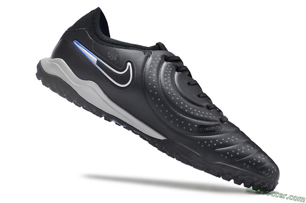 NikeTiempo Legend 10 TF Artificial Turf Soccer Shoes - Black/Blue/White 4