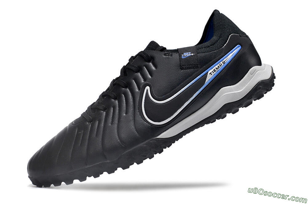 NikeTiempo Legend 10 TF Artificial Turf Soccer Shoes - Black/Blue/White 5