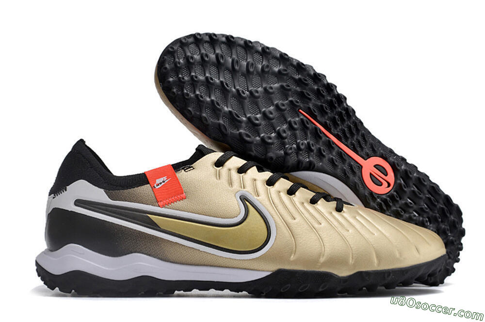 Nike Tiempo Legend 10 TF Artificial Turf Soccer Shoes - Gold/White/Black 1
