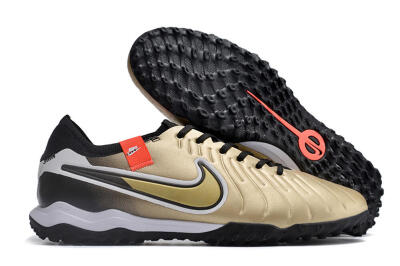 Nike Tiempo Legend 10 TF Artificial Turf Soccer Shoes - Gold/White/Black
