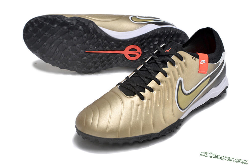 Nike Tiempo Legend 10 TF Artificial Turf Soccer Shoes - Gold/White/Black 3