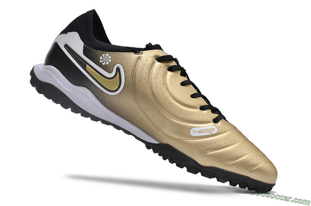 Nike Tiempo Legend 10 TF Artificial Turf Soccer Shoes - Gold/White/Black 4