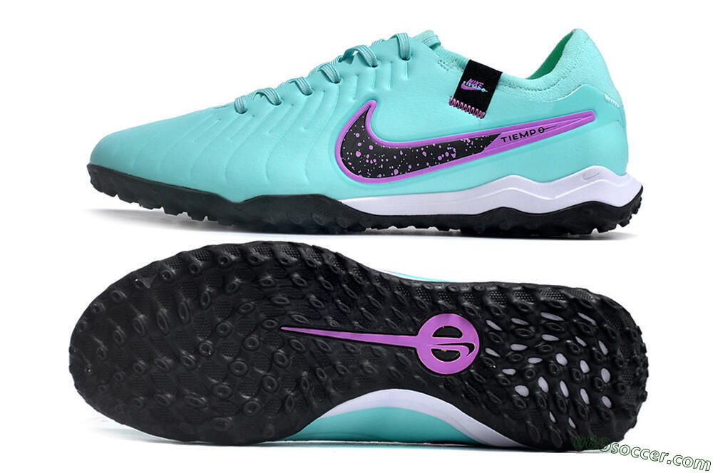 Nike Tiempo Legend 10 TF Artificial Turf Soccer Shoes - Blue/Black/Purple 0