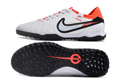 NikeTiempo Legend 10 TF Artificial Turf Soccer Shoes - White/Black/Orange