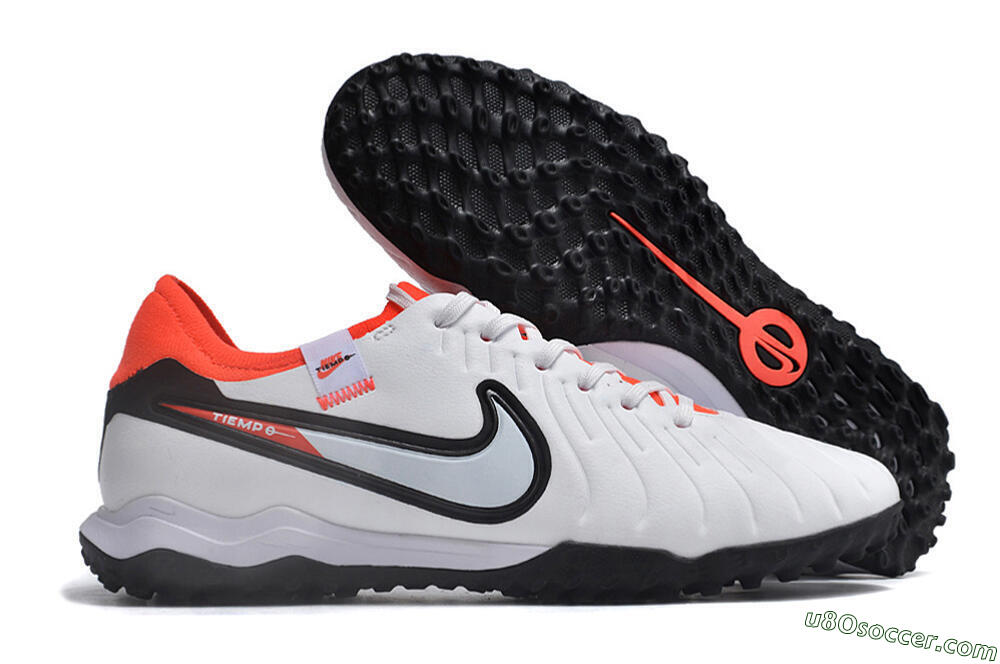 NikeTiempo Legend 10 TF Artificial Turf Soccer Shoes - White/Black/Orange 1