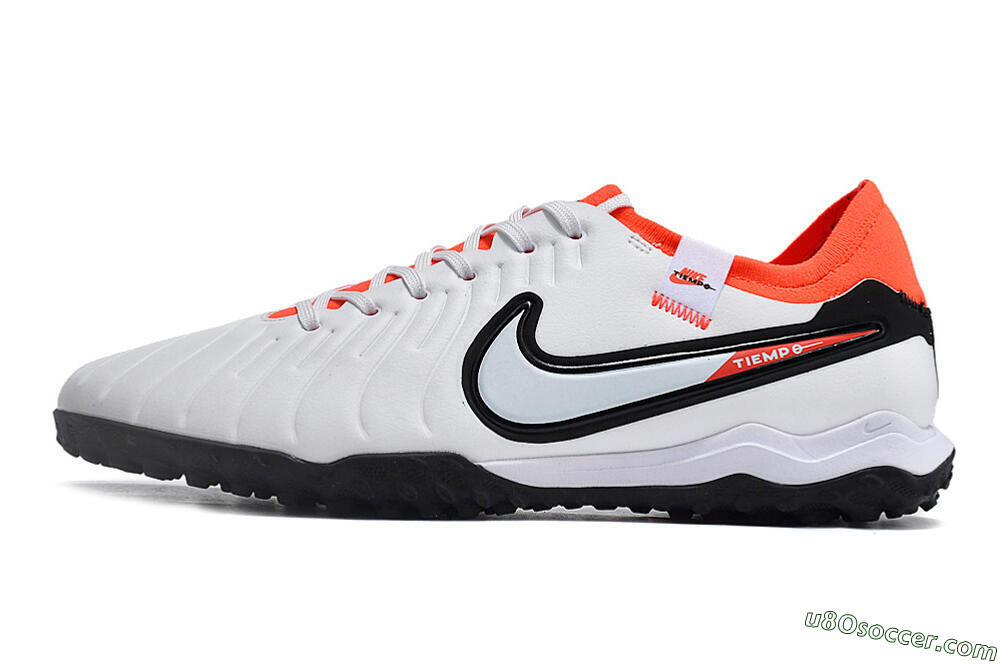 NikeTiempo Legend 10 TF Artificial Turf Soccer Shoes - White/Black/Orange 2