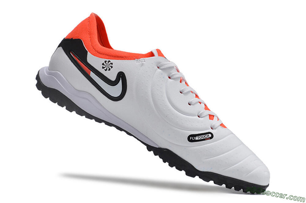 NikeTiempo Legend 10 TF Artificial Turf Soccer Shoes - White/Black/Orange 4