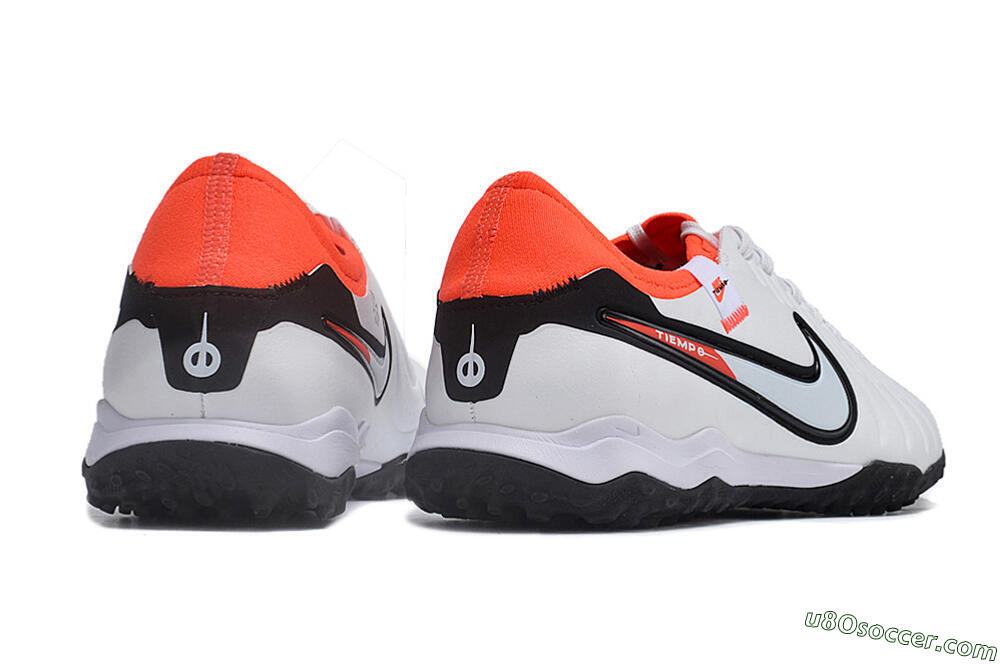 NikeTiempo Legend 10 TF Artificial Turf Soccer Shoes - White/Black/Orange 6